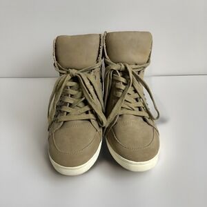 Aldo Women's Tan High Top Sneakers Size 8 (38 EUR) Faux Leather Street Style
